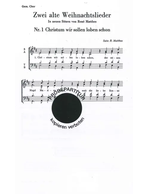 Zwei alte Weihnachtslieder